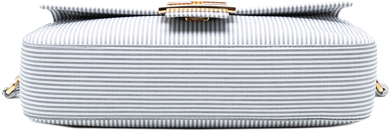 Fendi Striped Jersey Baguette Satchel Wit