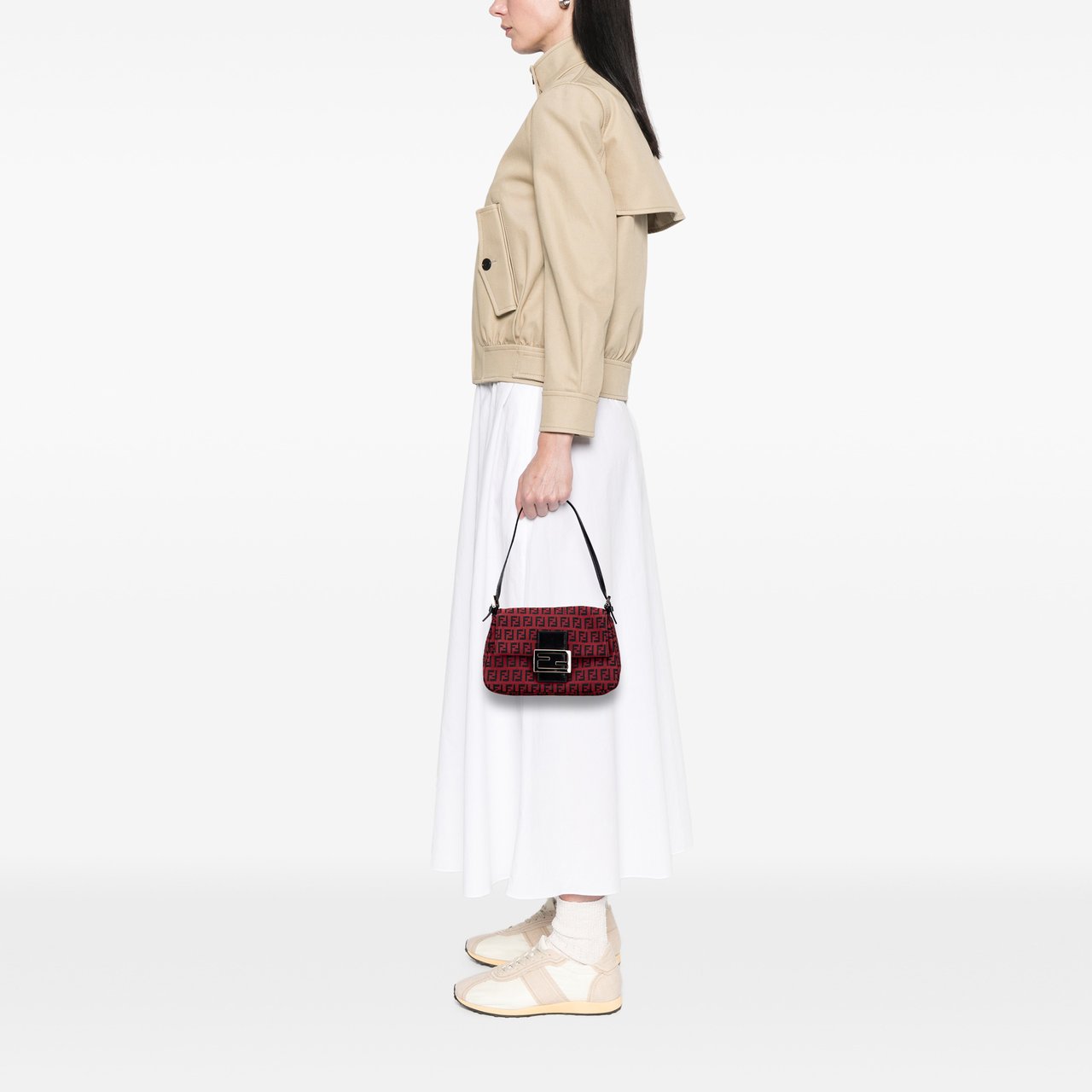 Fendi Mini Zucchino Canvas Mamma Forever Rood