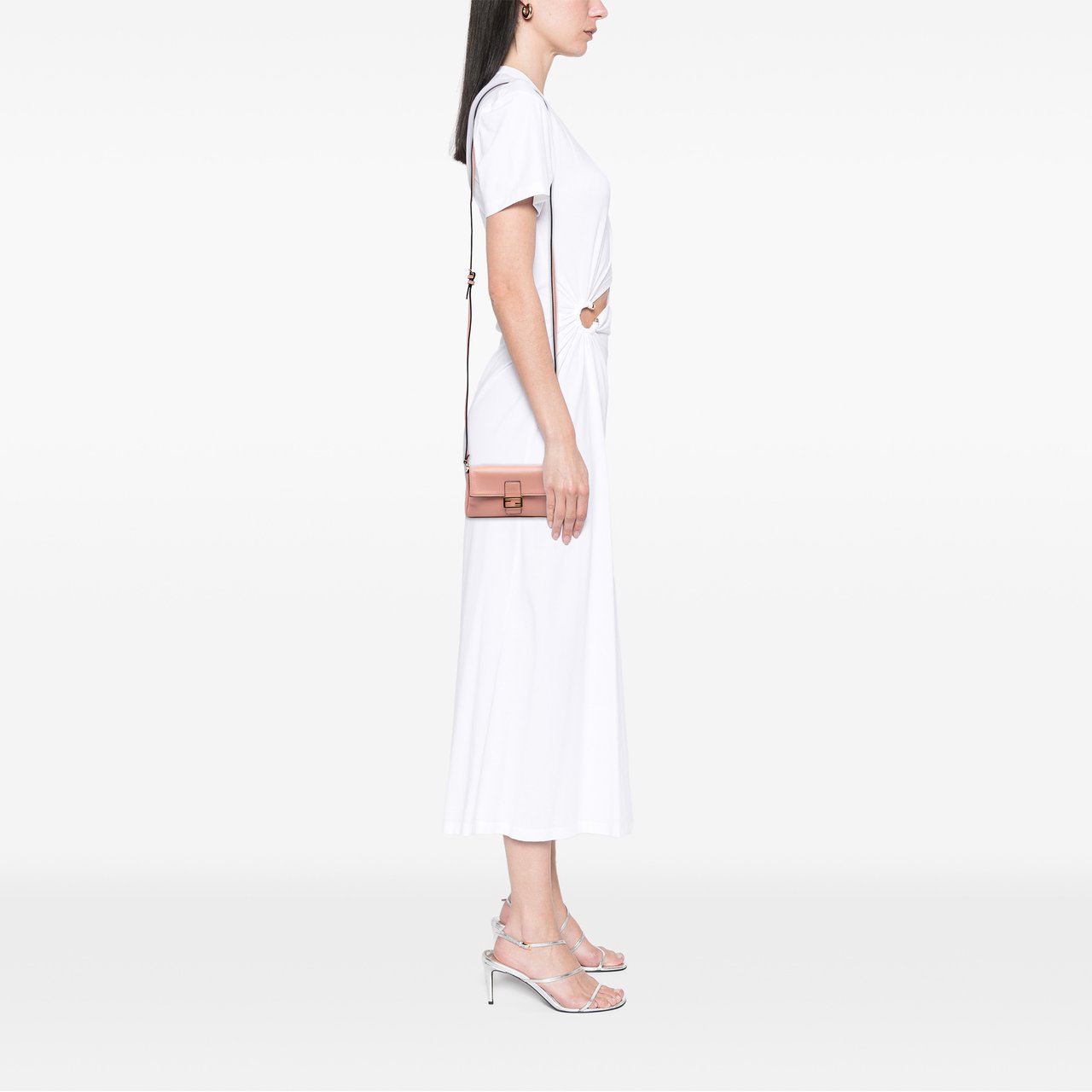 Fendi Micro Nappa Baguette Satchel Roze