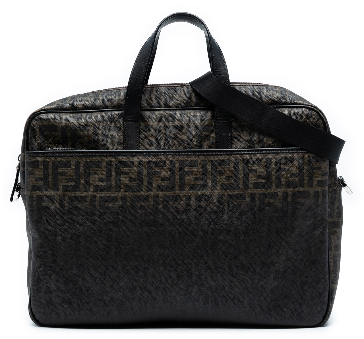 Fendi Zucca Coated Canvas Business Bag Bruin