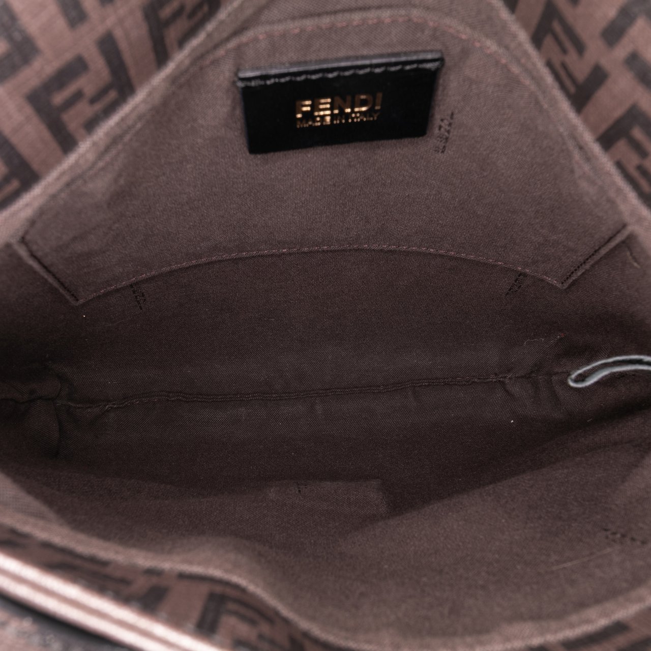 Fendi Zucchino Spalmati Crossbody Bruin