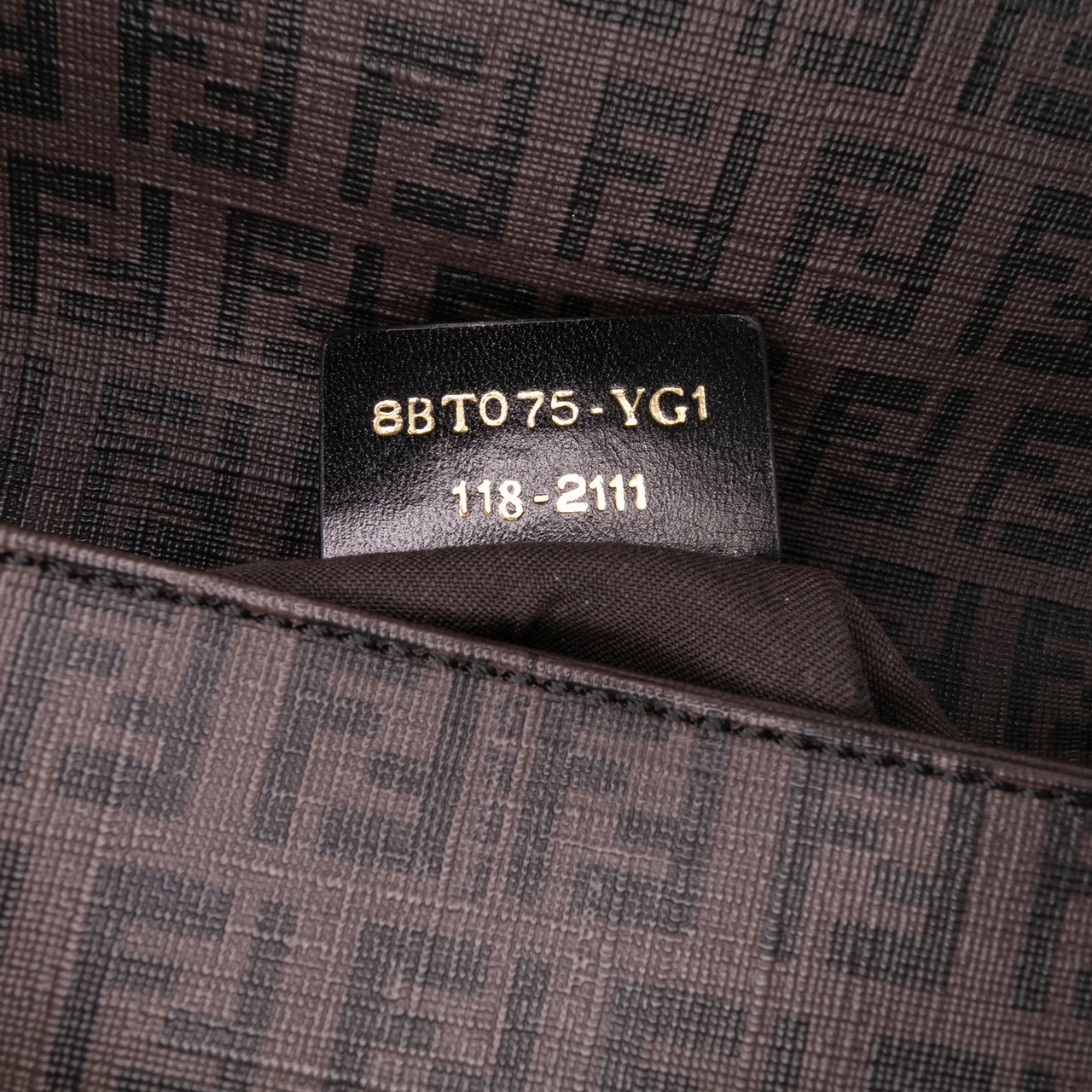 Fendi Zucchino Spalmati Crossbody Bruin