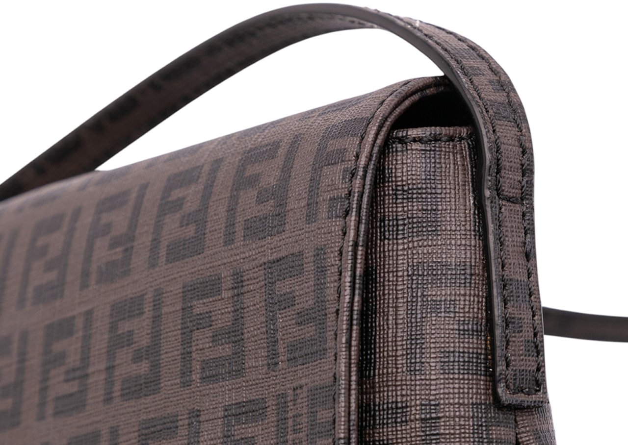 Fendi Zucchino Spalmati Crossbody Bruin
