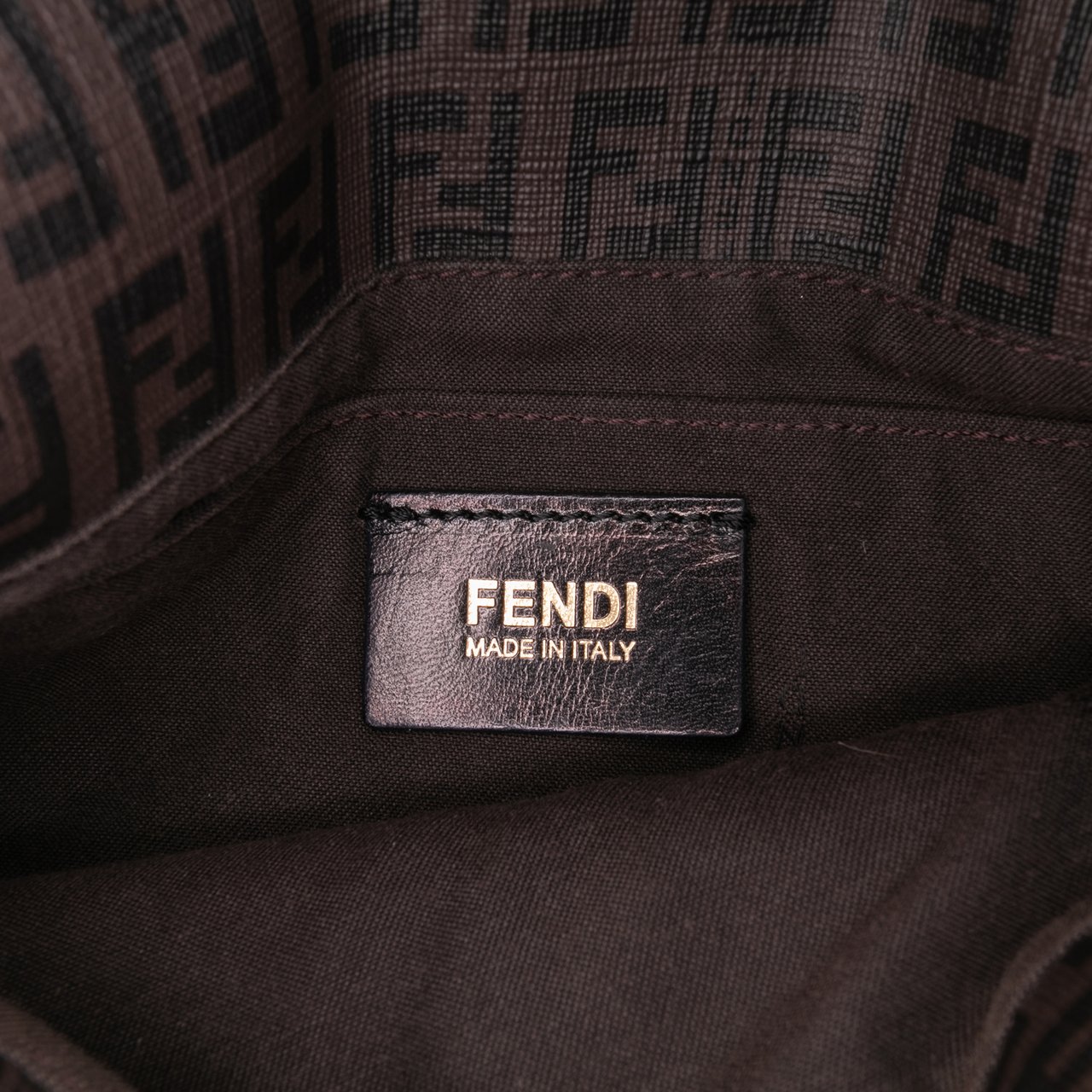 Fendi Zucchino Spalmati Crossbody Bruin