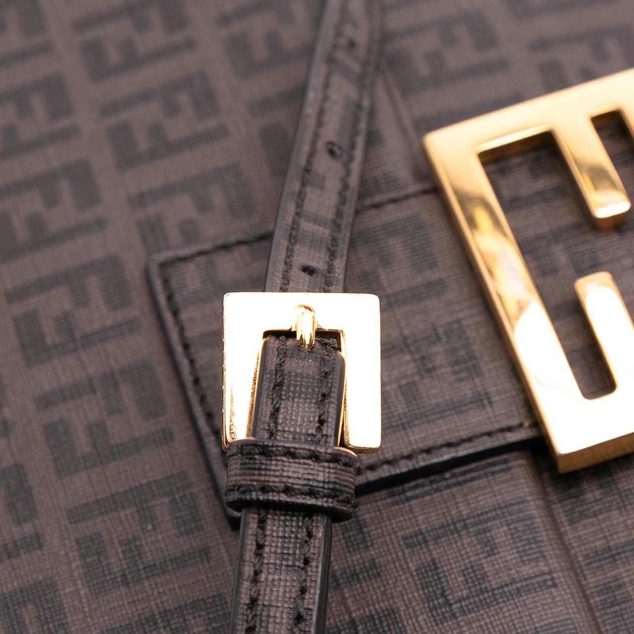 Fendi Zucchino Spalmati Crossbody Bruin