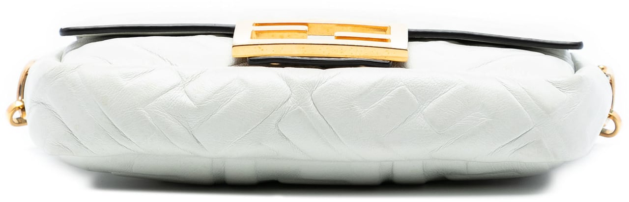 Fendi Mini Zucca Embossed Leather Baguette Satchel Wit