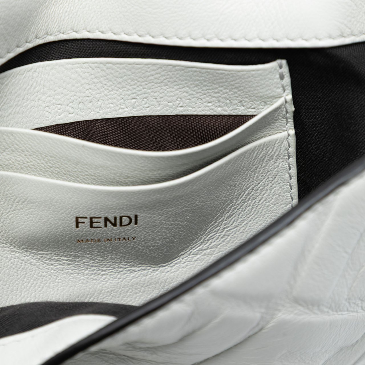 Fendi Mini Zucca Embossed Leather Baguette Satchel Wit