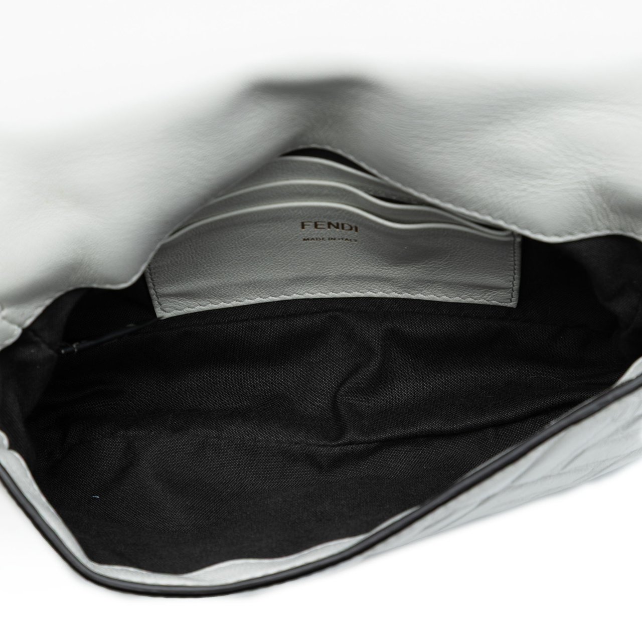 Fendi Mini Zucca Embossed Leather Baguette Satchel Wit