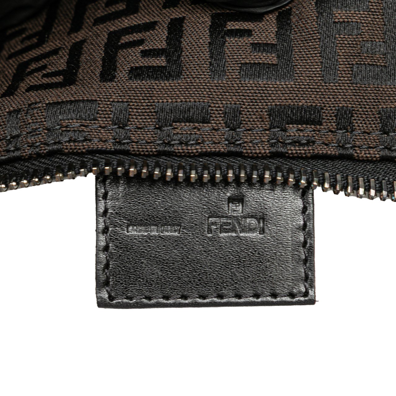 Fendi Small Zucchino Canvas Tote Bruin