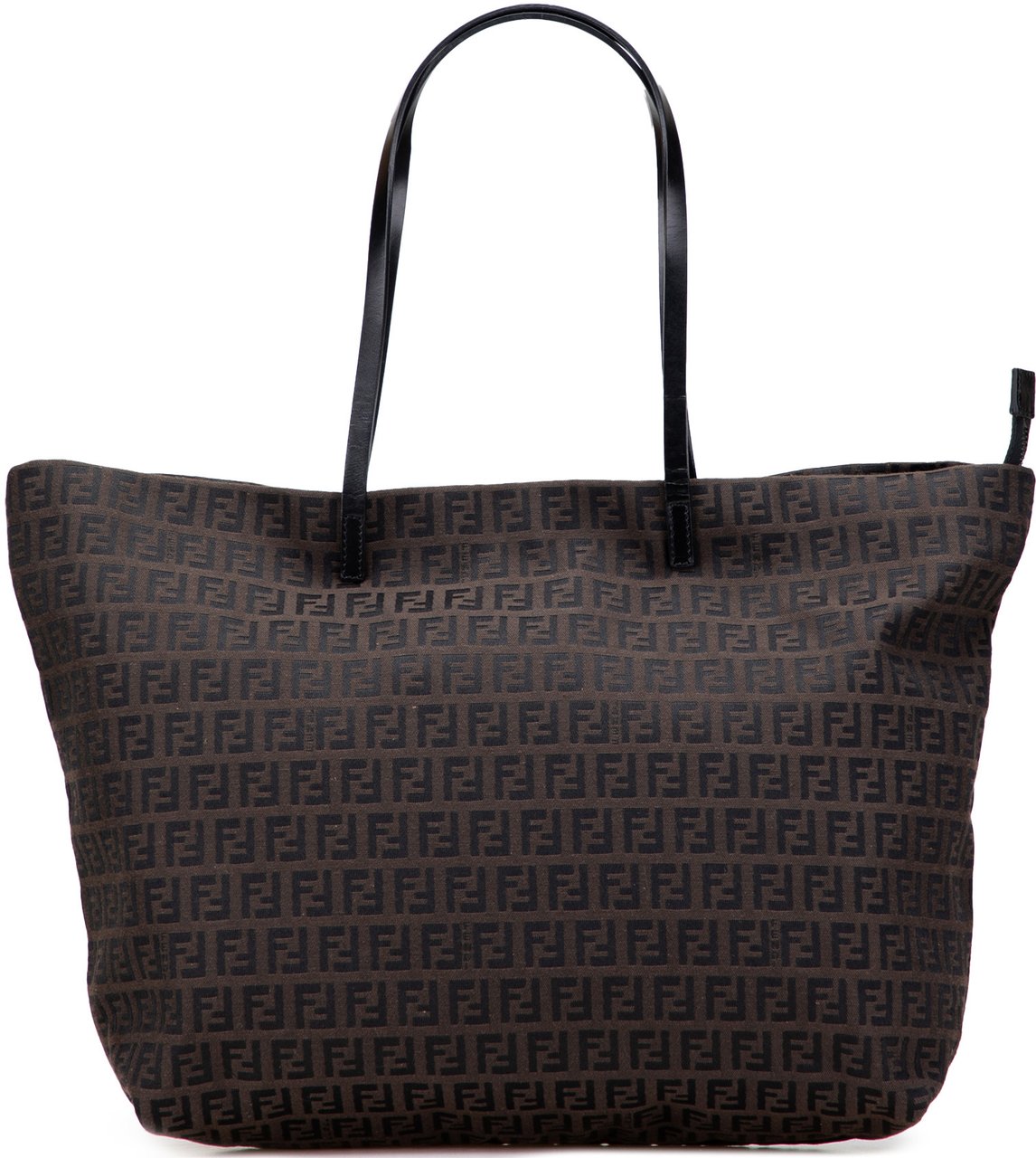 Fendi Small Zucchino Canvas Tote Bruin