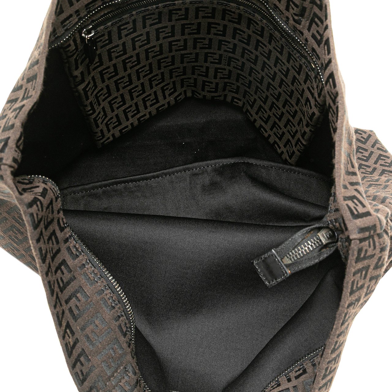 Fendi Small Zucchino Canvas Tote Bruin