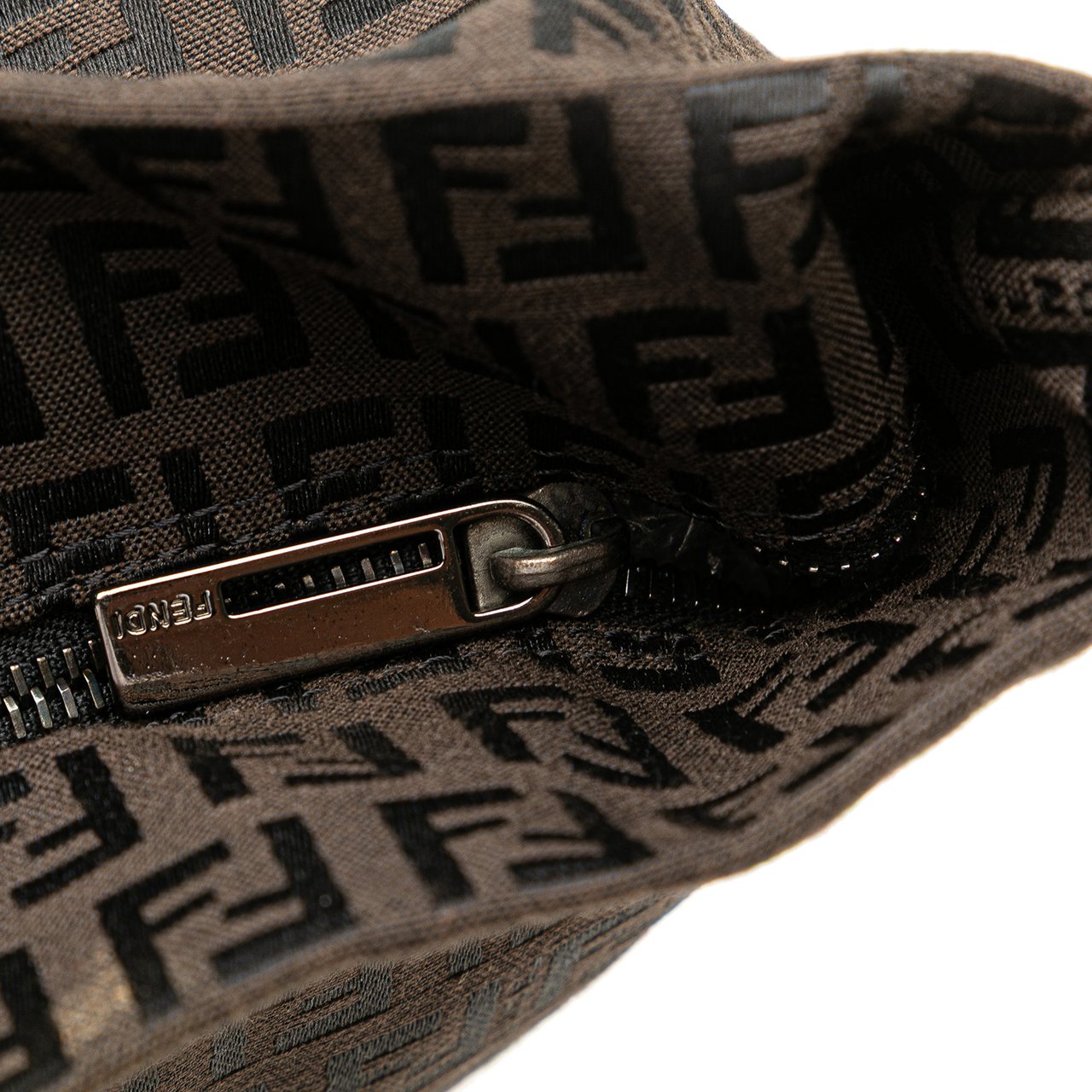 Fendi Small Zucchino Canvas Tote Bruin