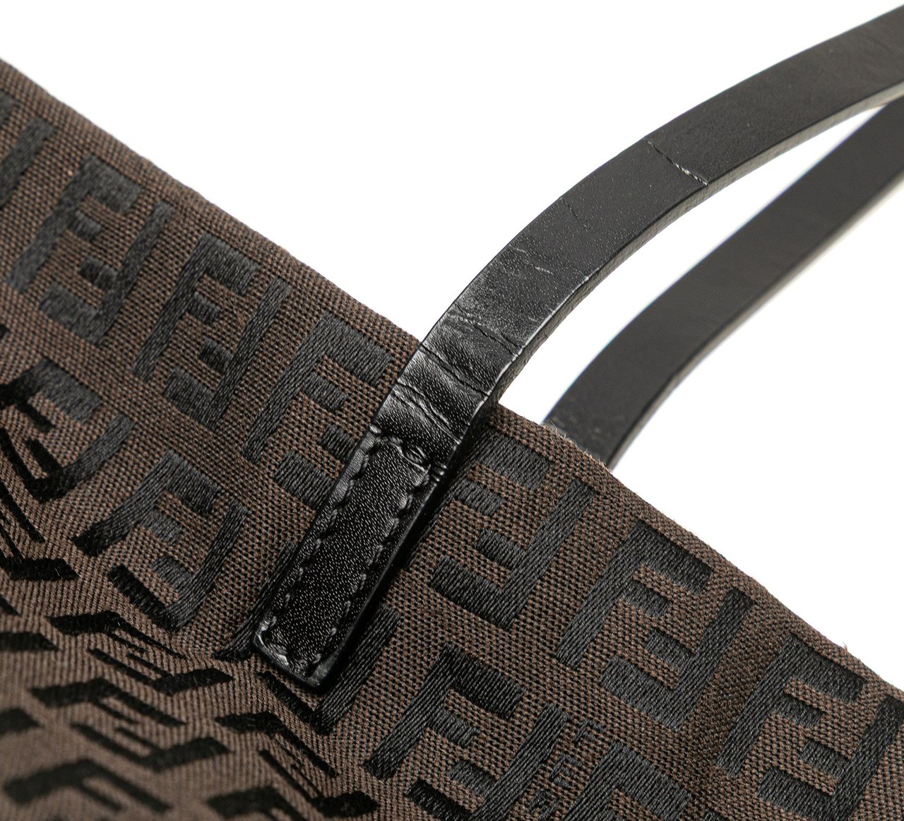Fendi Small Zucchino Canvas Tote Bruin