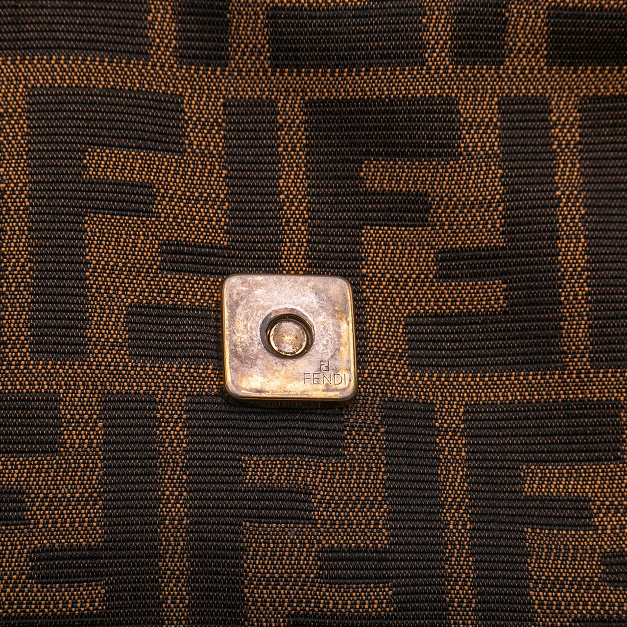 Fendi Large Zucca Canvas Mia Flap Shoulder Bag Bruin