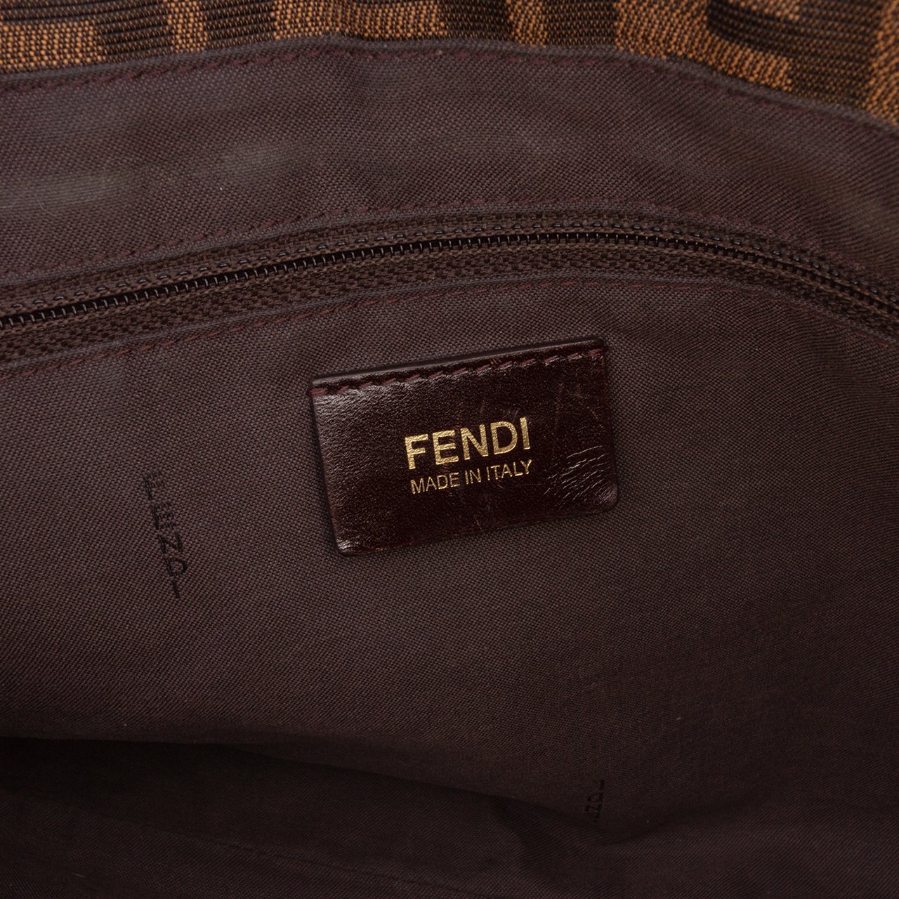 Fendi Large Zucca Canvas Mia Flap Shoulder Bag Bruin