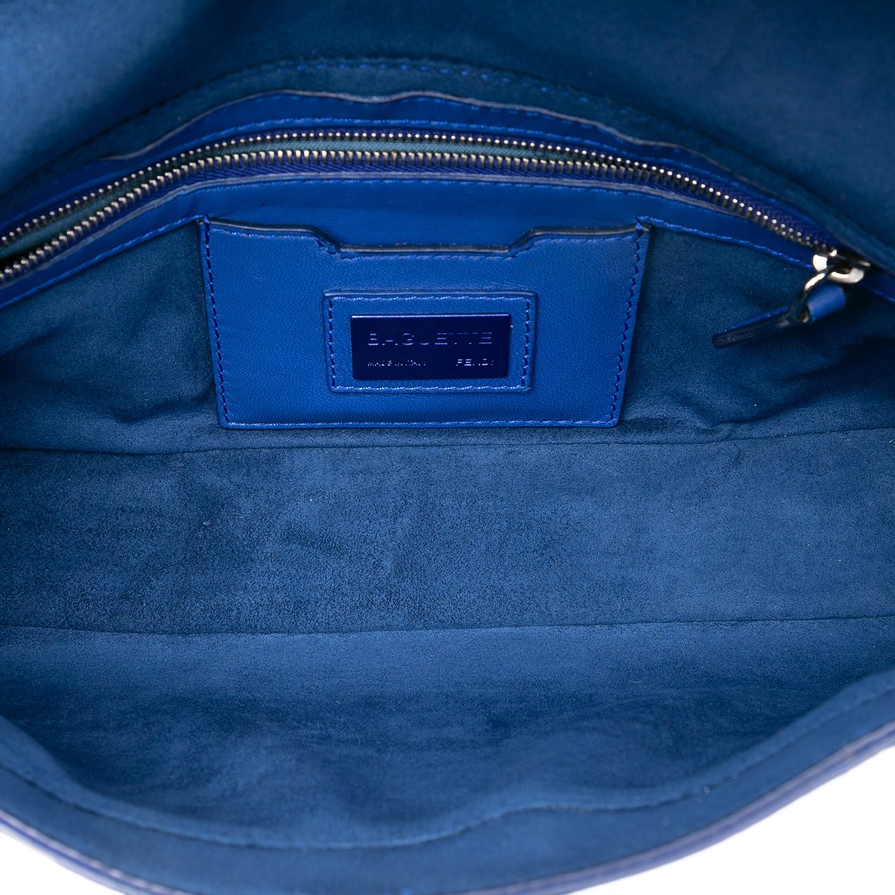 Fendi Patchwork Leather QuTweet Bird Baguette Blauw