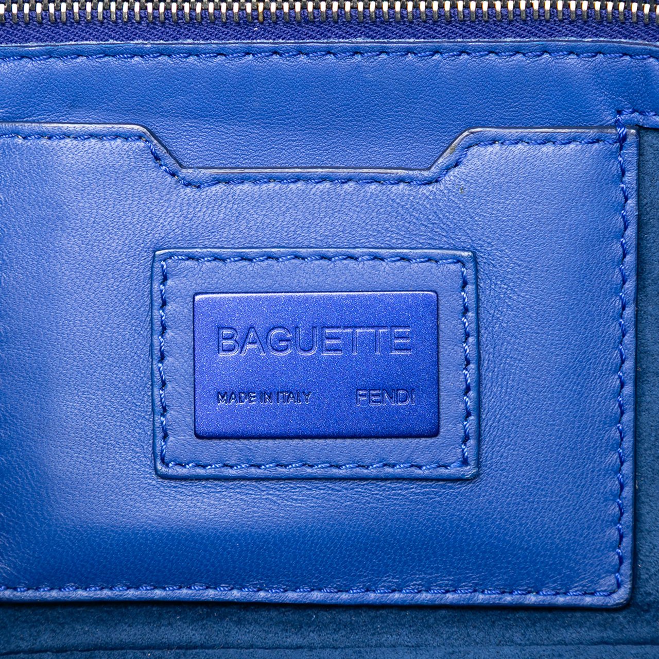 Fendi Patchwork Leather QuTweet Bird Baguette Blauw