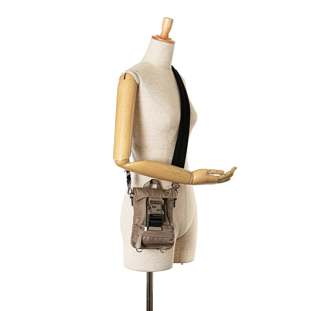Fendi Mini Fendiness Nylon Convertible Backpack Bruin