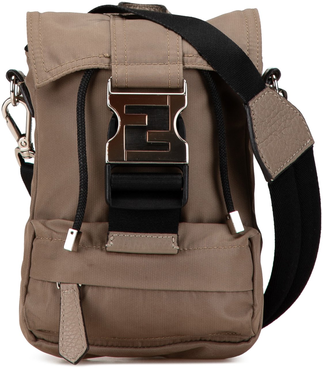 Fendi Mini Fendiness Nylon Convertible Backpack Bruin