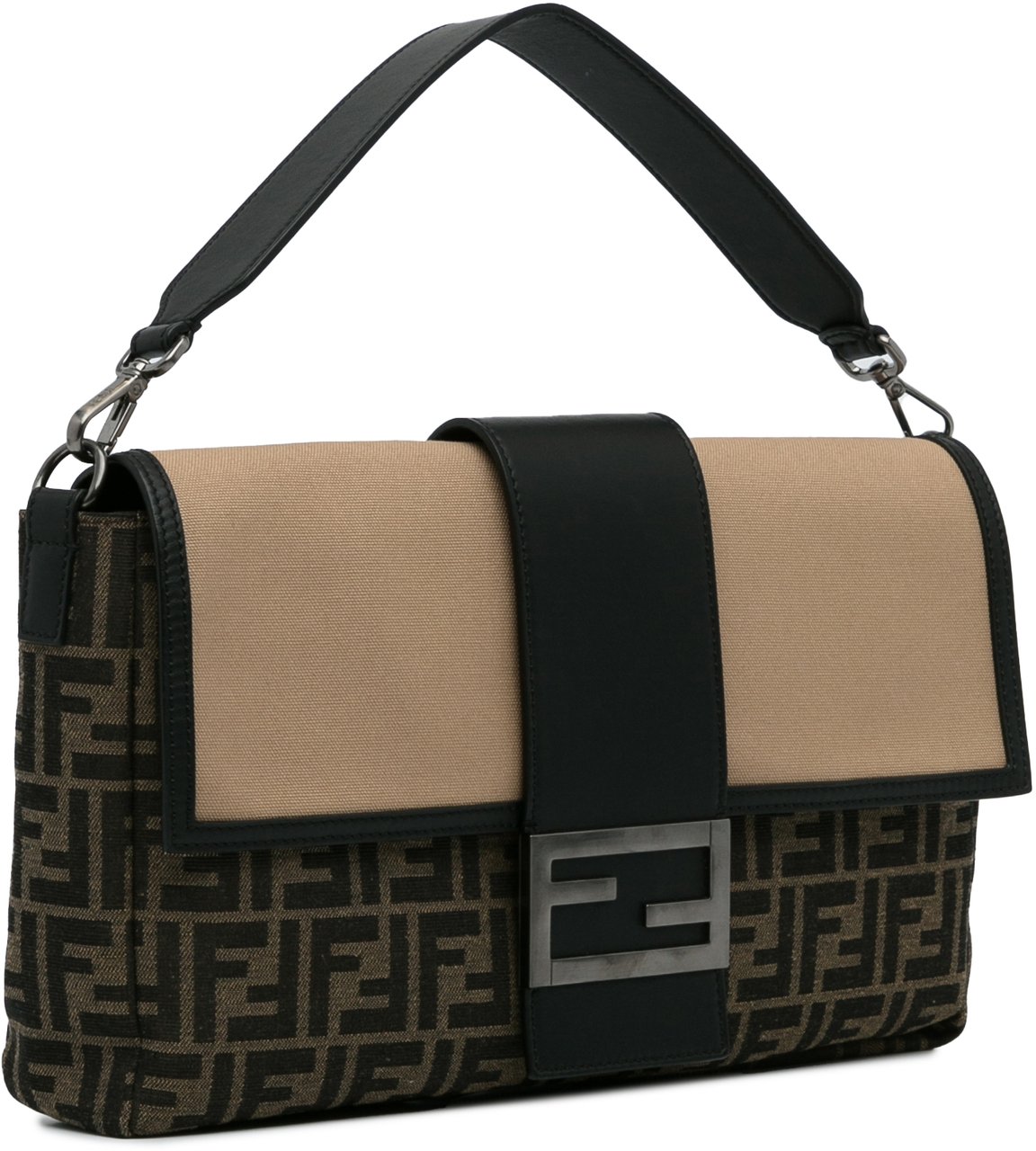 Fendi Large Zucca Canvas Convertible Belt Baguette Bruin