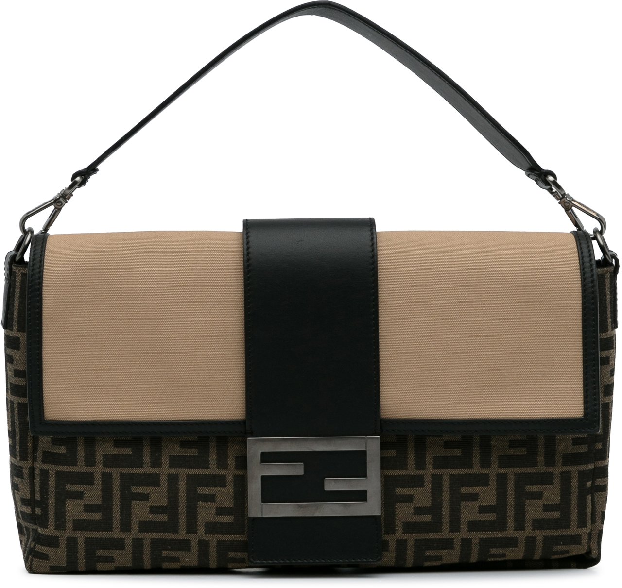 Fendi Large Zucca Canvas Convertible Belt Baguette Bruin