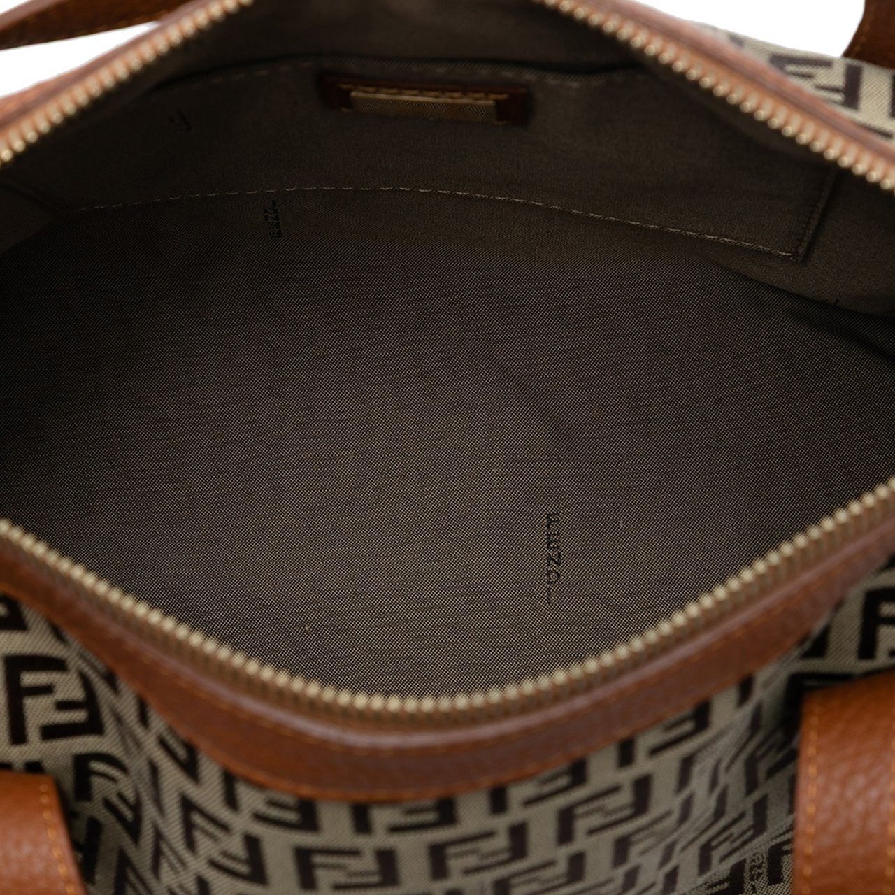 Fendi Zucchino Canvas Tote Bruin