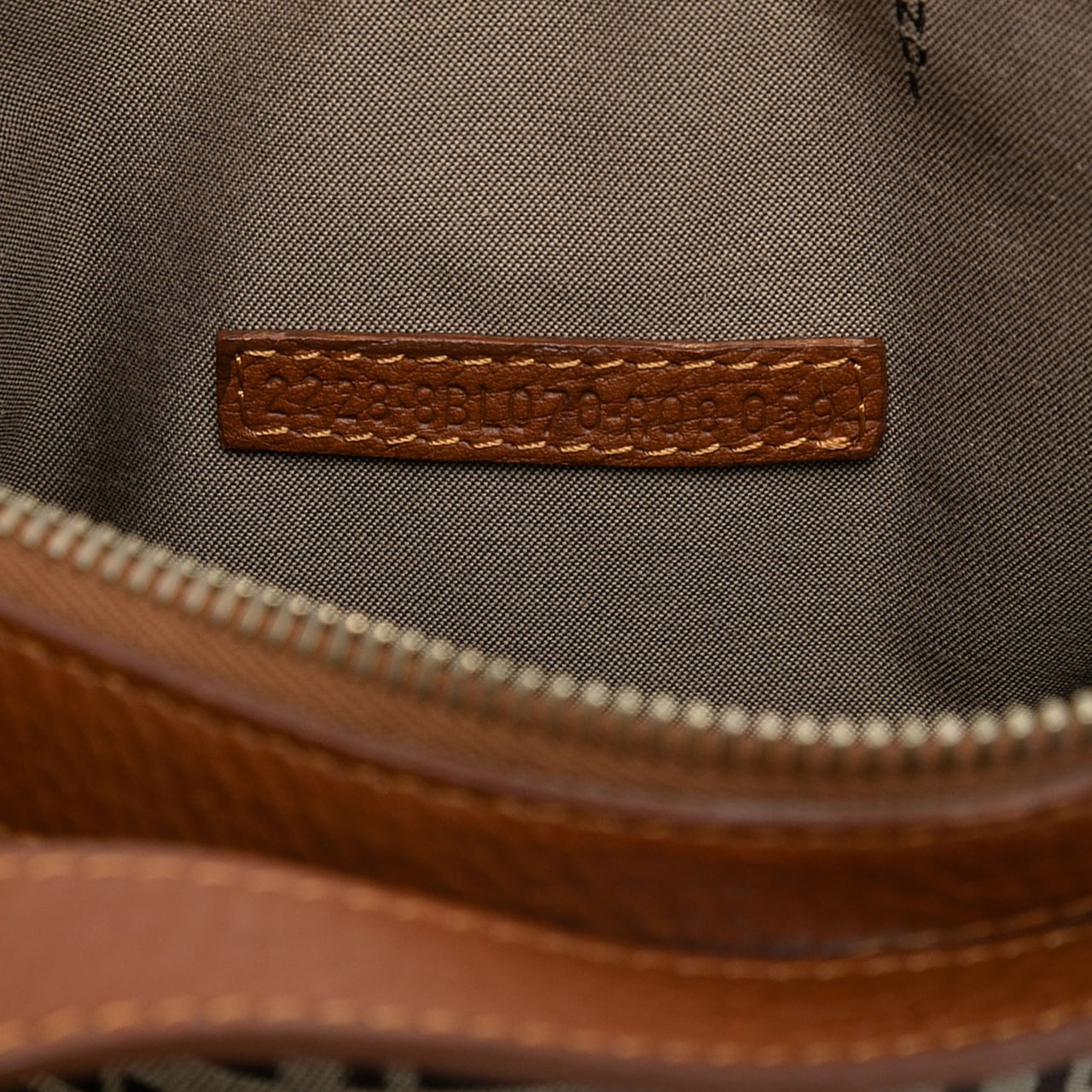 Fendi Zucchino Canvas Tote Bruin