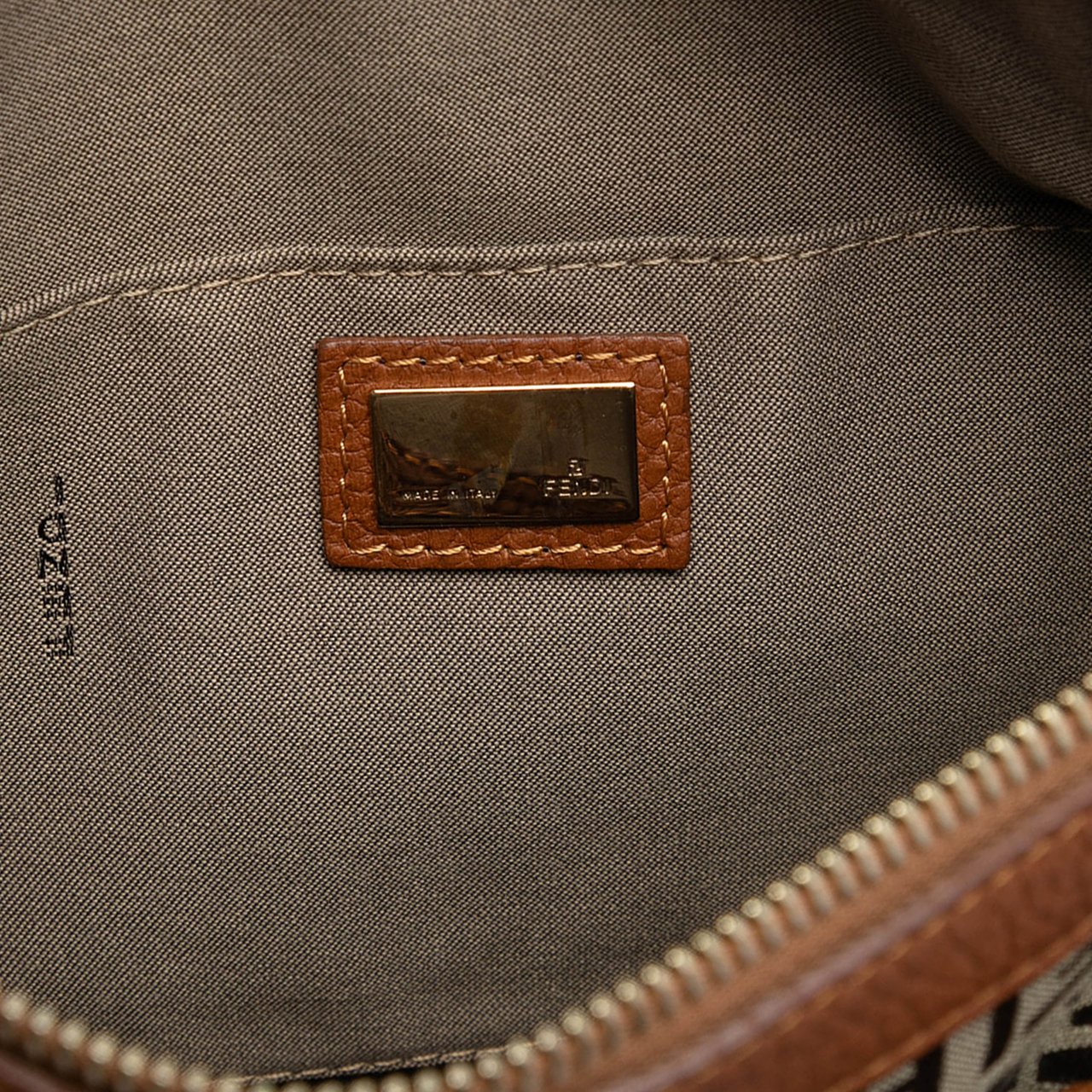 Fendi Zucchino Canvas Tote Bruin