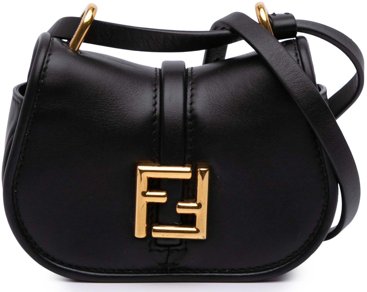 Fendi Mini Leather C mon Crossbody Zwart