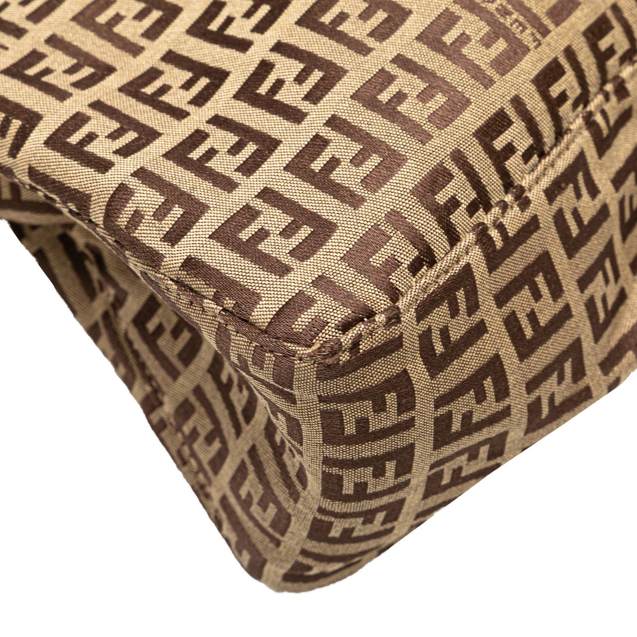 Fendi Zucchino Canvas Handbag Bruin
