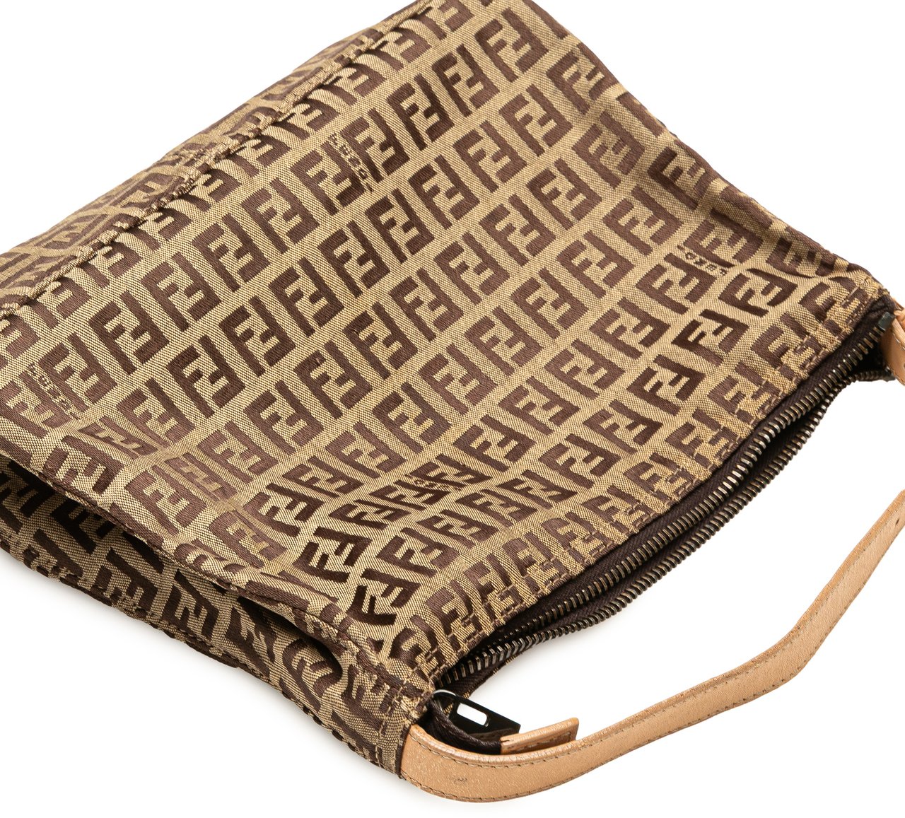 Fendi Zucchino Canvas Handbag Bruin