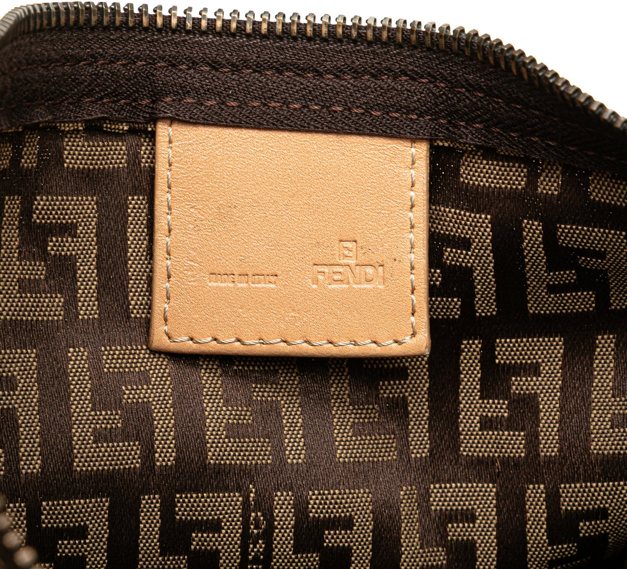 Fendi Zucchino Canvas Handbag Bruin