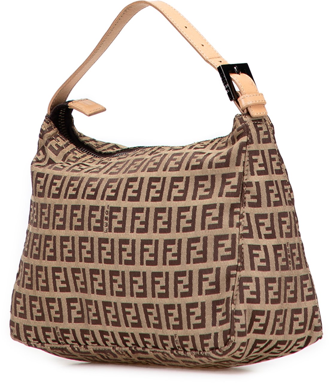 Fendi Zucchino Canvas Handbag Bruin