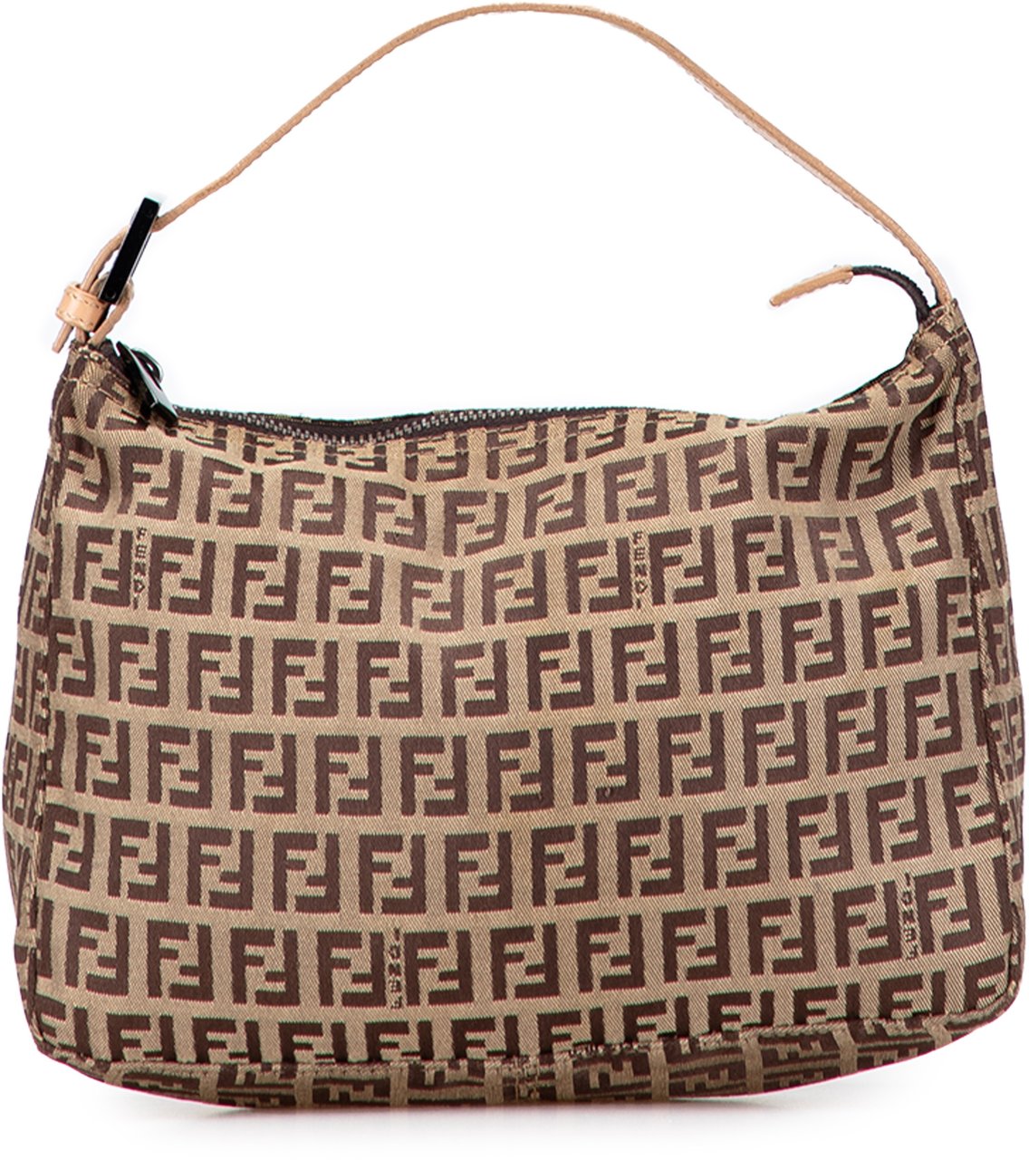 Fendi Zucchino Canvas Handbag Bruin