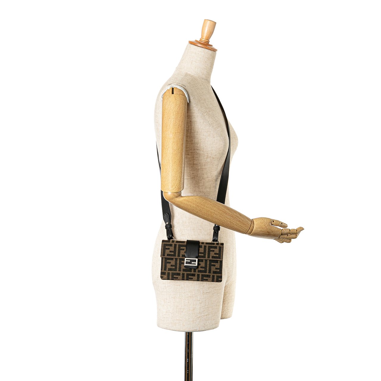 Fendi Zucca Canvas Convertible Belt Bag Bruin