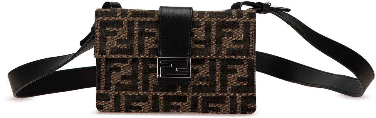 Fendi Zucca Canvas Convertible Belt Bag Bruin