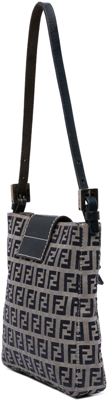 Fendi Zucchino Canvas Shoulder Bag Grijs