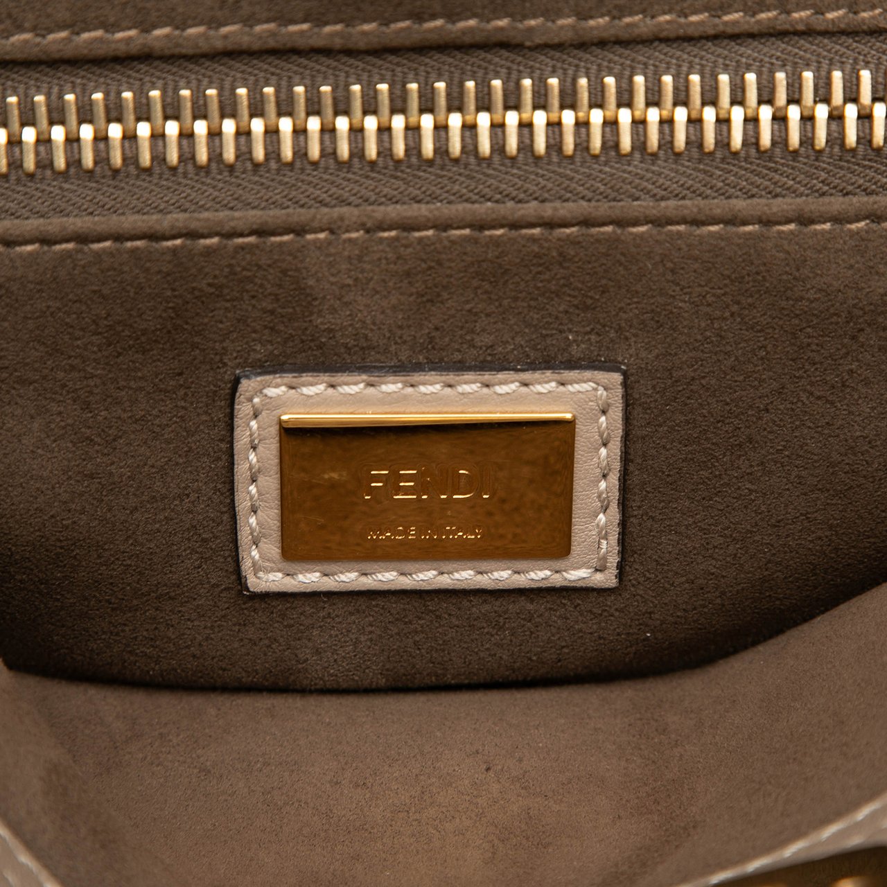 Fendi Medium Leather Selleria Peekaboo Iconic Satchel Bruin