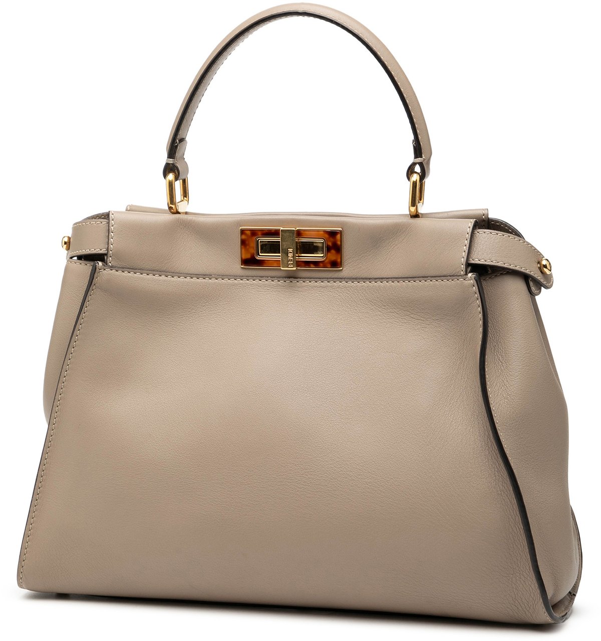 Fendi Medium Leather Selleria Peekaboo Iconic Satchel Bruin