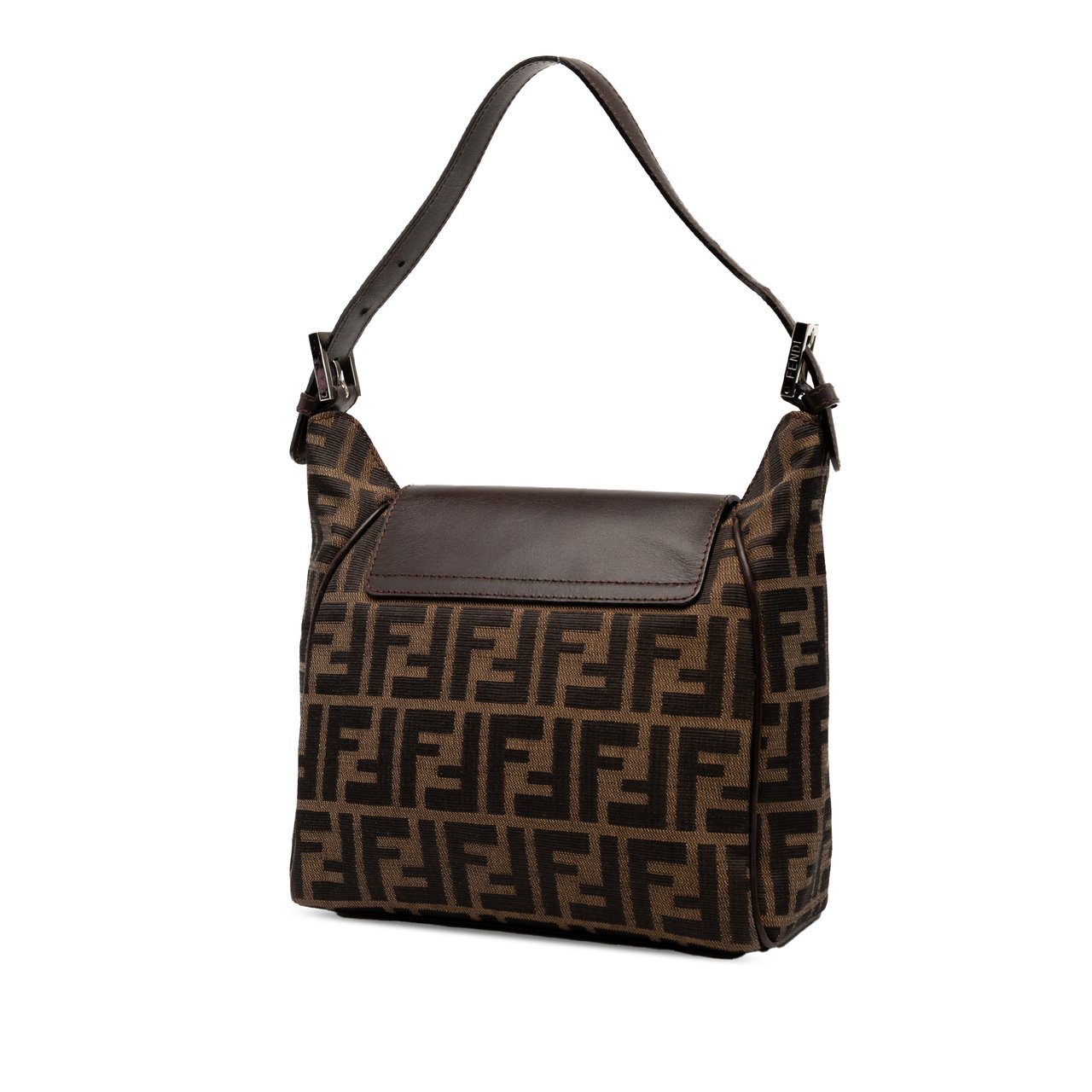 Fendi Zucca Canvas Shoulder Bag Bruin