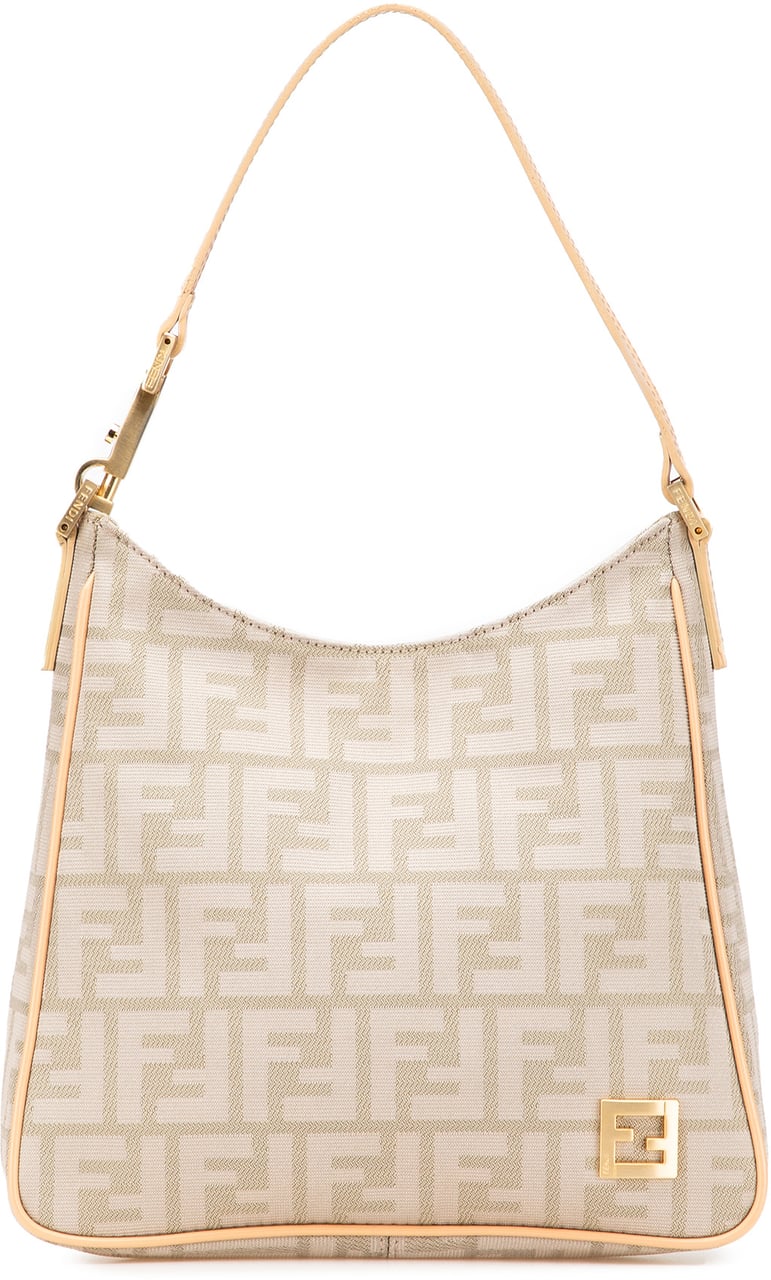 Fendi Zucca Canvas Shoulder Bag Bruin