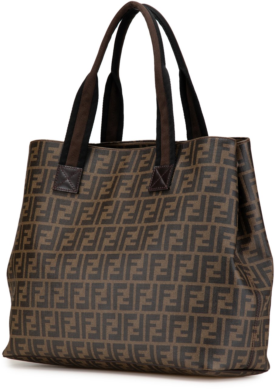 Fendi Zucca Spalmati Tote Bruin
