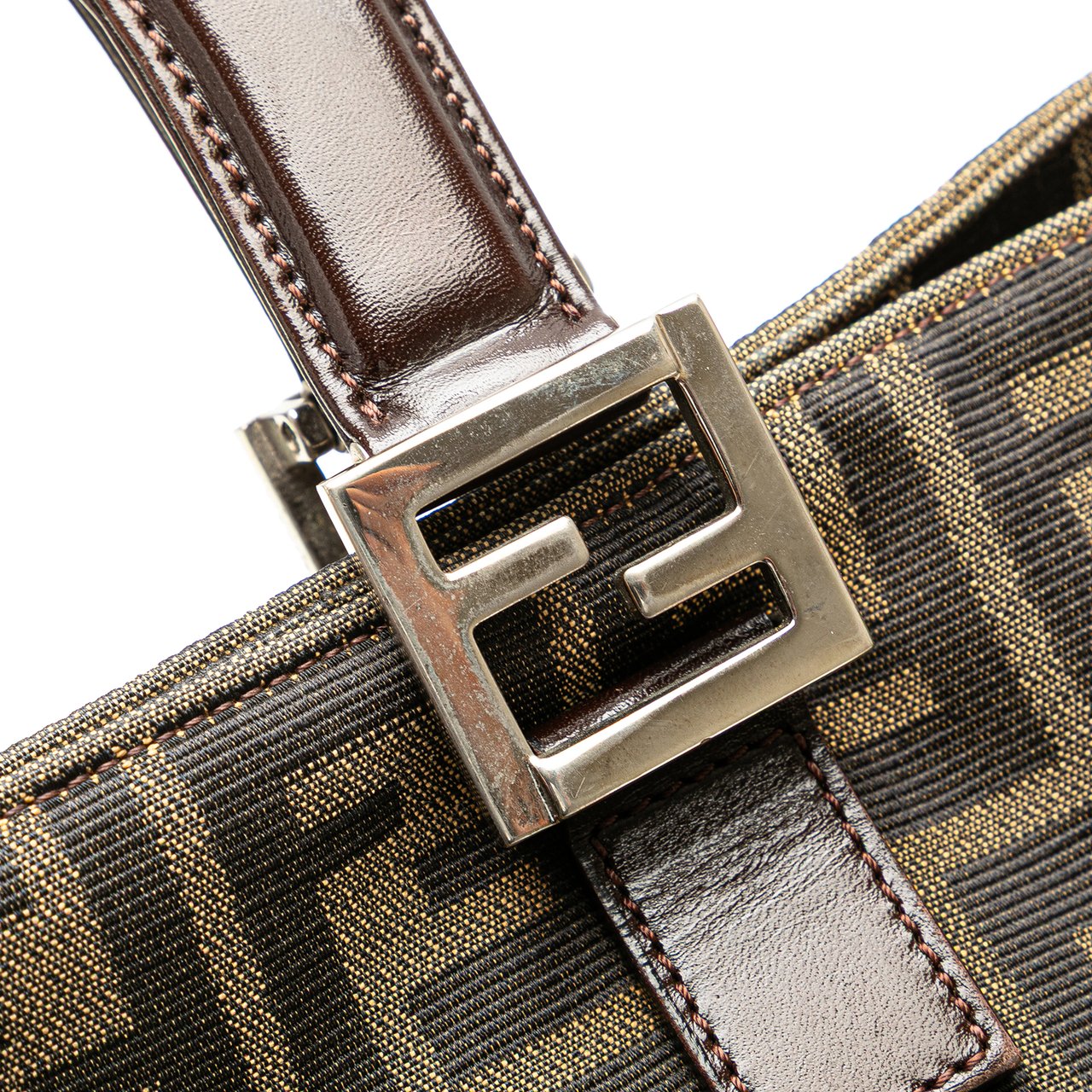 Fendi Large Zucca Canvas Twins Tote Bruin