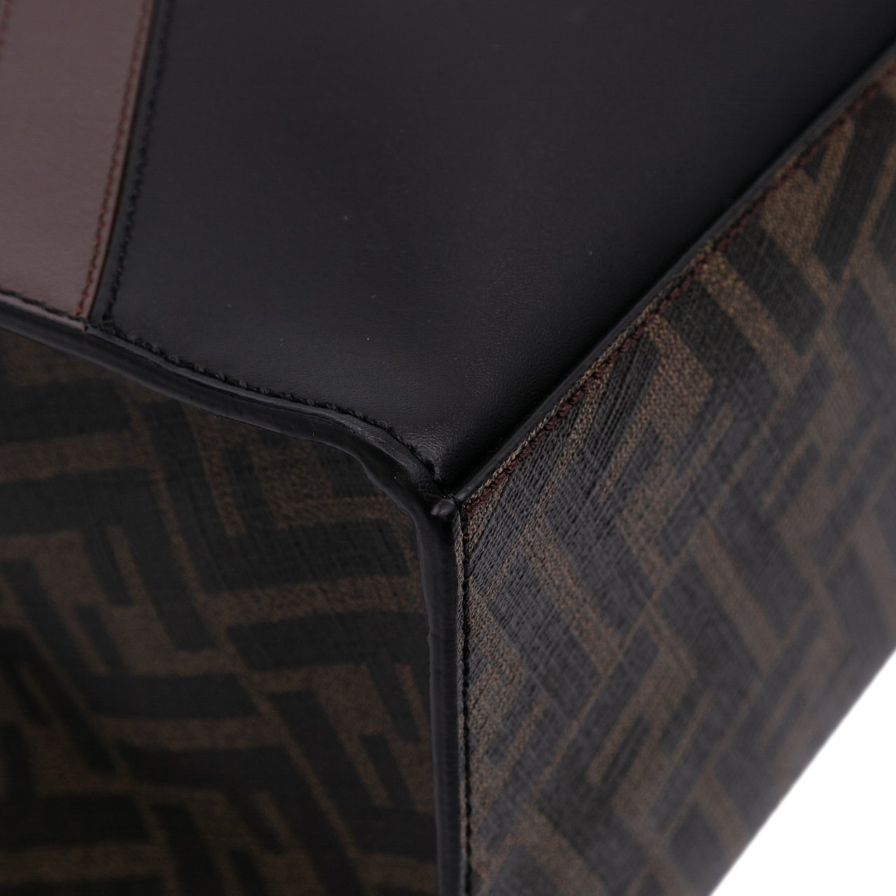 Fendi Zucca Coated Canvas 1974 Diagonal Shopping Tote Bruin
