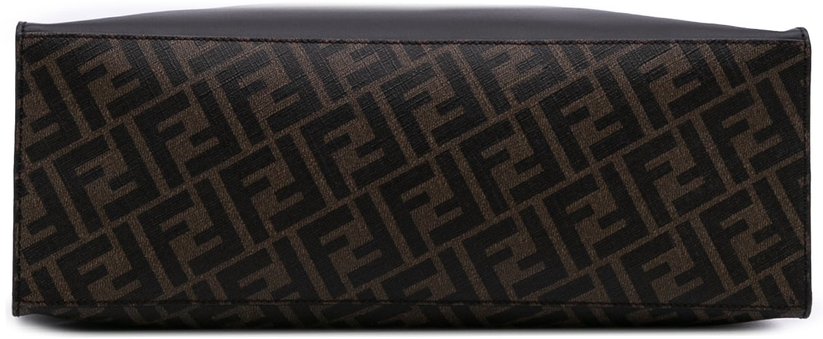 Fendi Zucca Coated Canvas 1974 Diagonal Shopping Tote Bruin