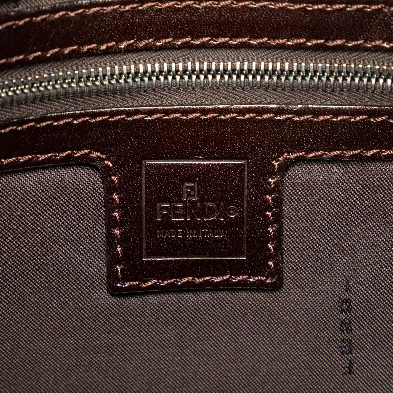 Fendi Zucca Canvas Shoulder Bag Bruin