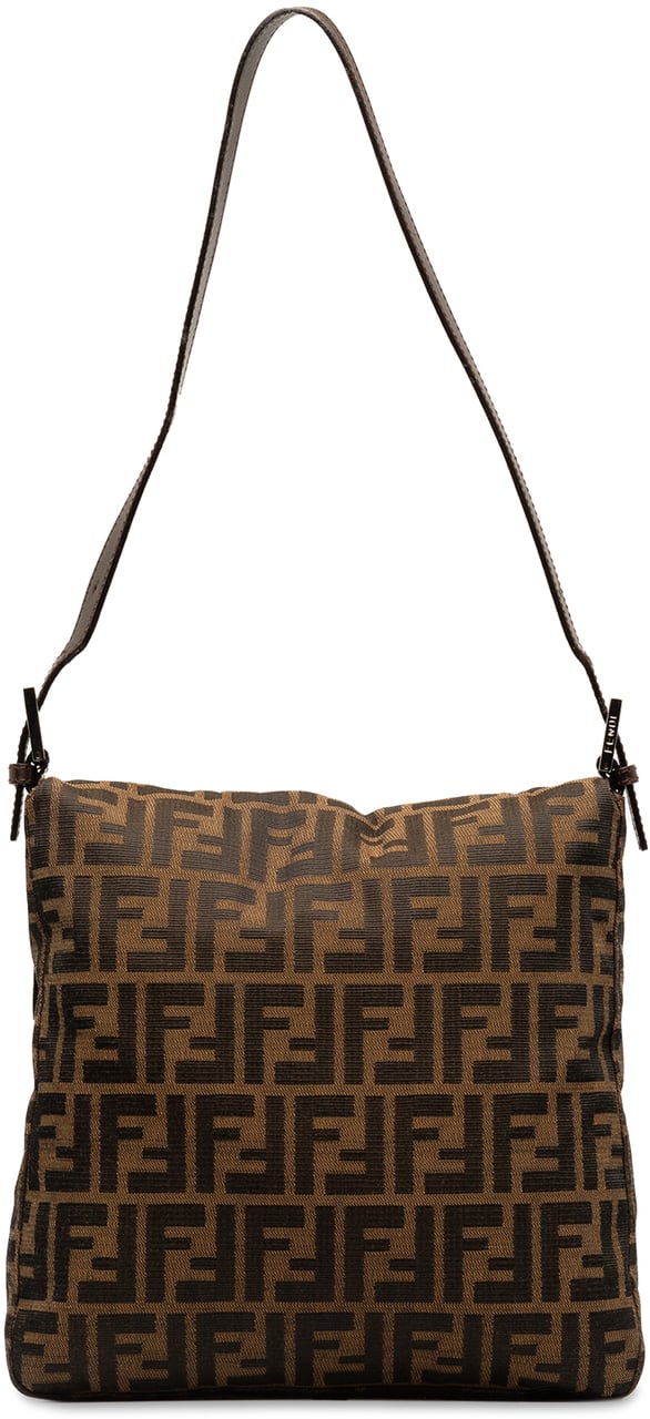 Fendi Zucca Canvas Shoulder Bag Bruin