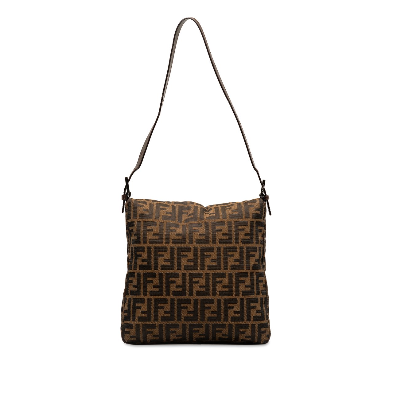 Fendi Zucca Canvas Shoulder Bag Bruin