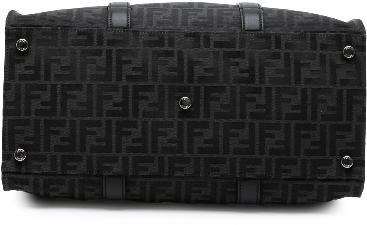 Fendi Large Zucca Jacquard Shopper Tote Zwart