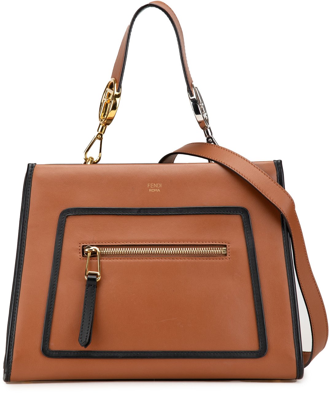 Fendi Small Leather Runaway Satchel Bruin
